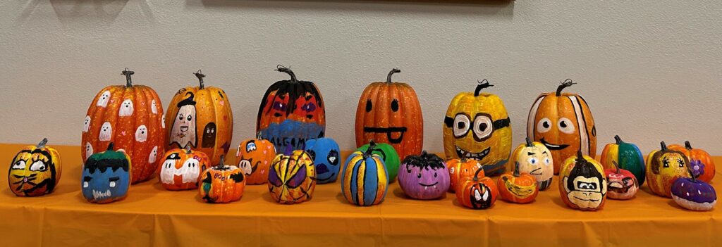 Decorated pumpkins