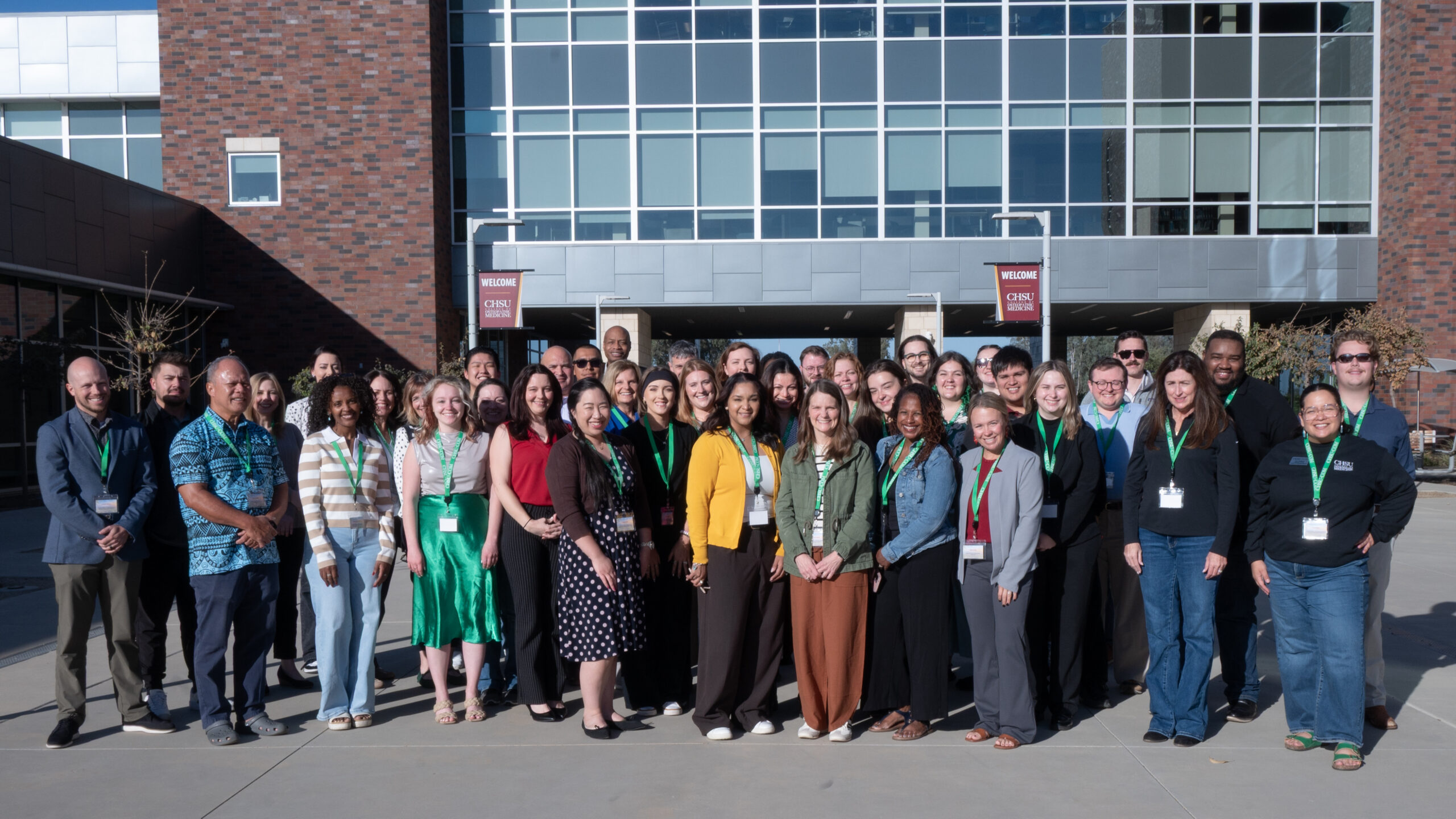 A group photo outside of CHSU-COM of all the participates who attended COMAO