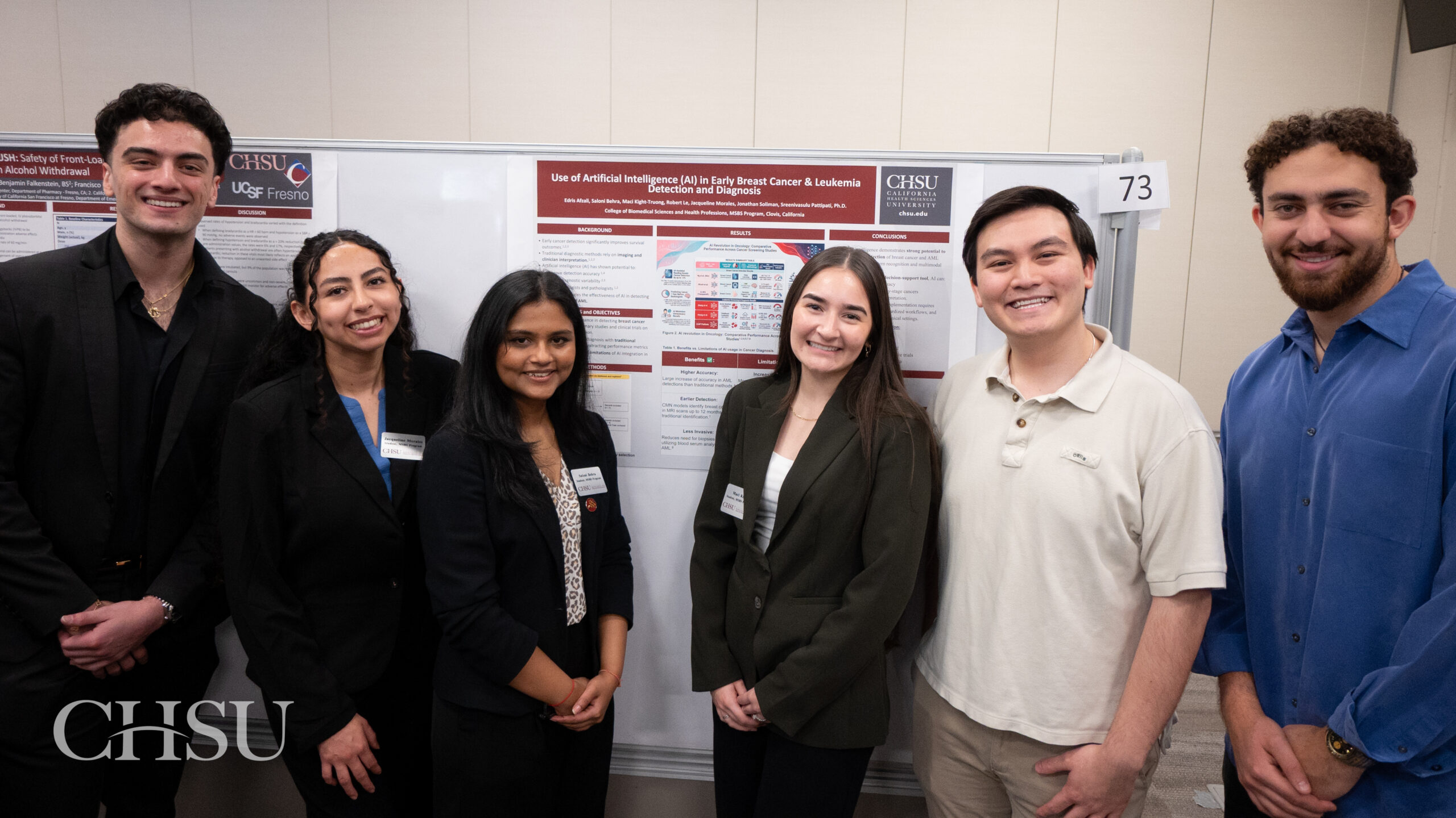 students by poster at CHSU Research Day