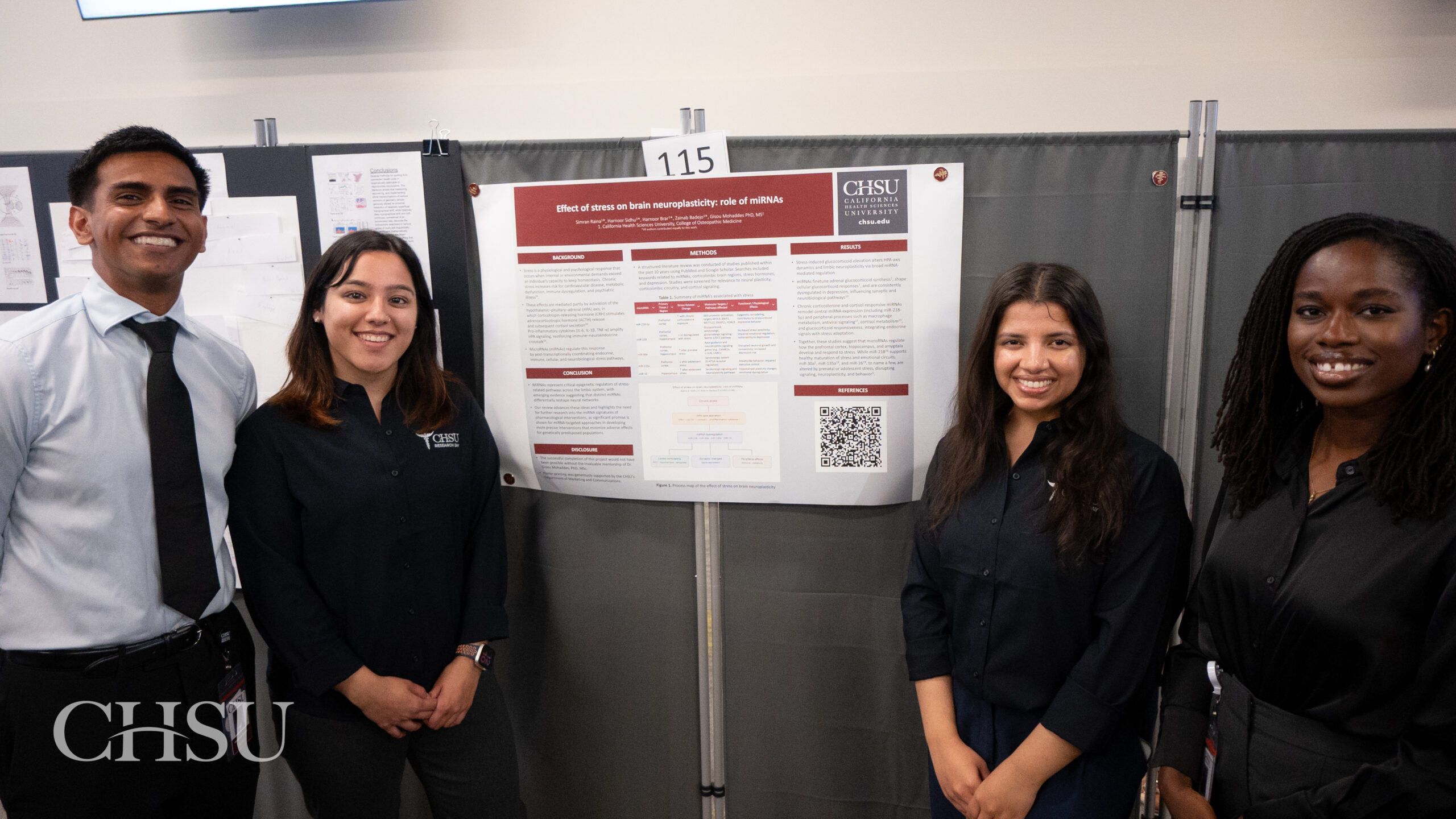 students by poster at CHSU Research Day