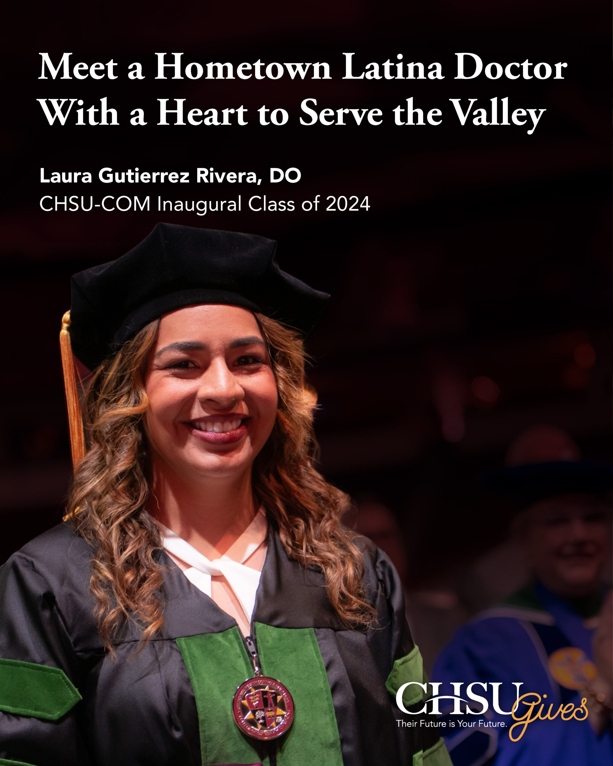 female wearing graduate regalia