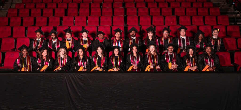 2025 MSBS program graduates group Photo wearing regalia