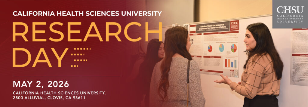 CHSU Research Day May 2, 2026 with student presenting research poster to other students