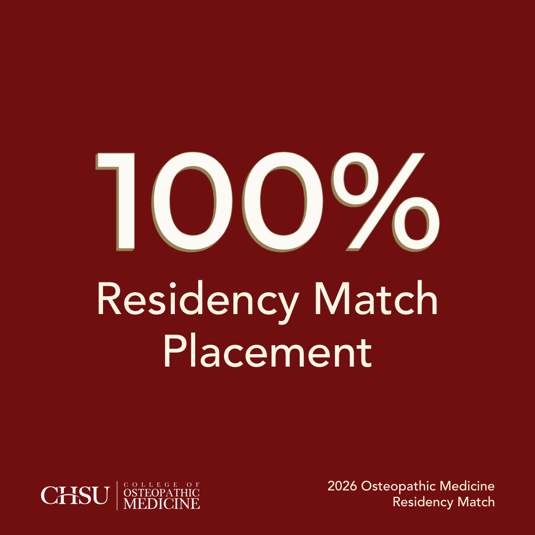100% Residency Match placement CHSU-COM
