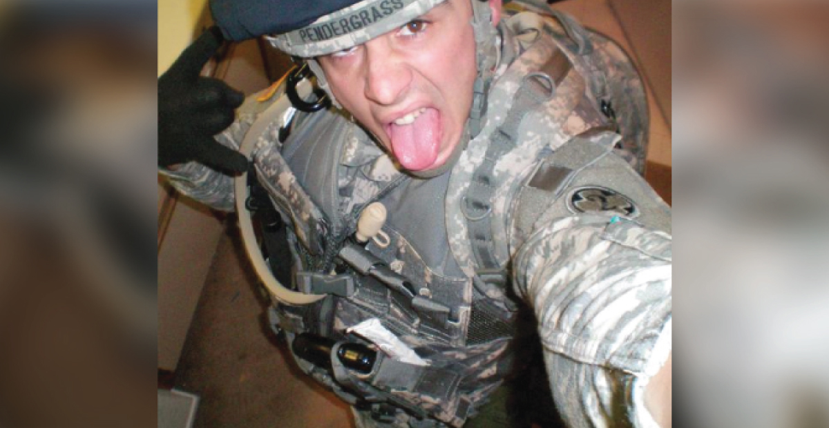 Eric Ricky Pendergrass in Army fatigues
