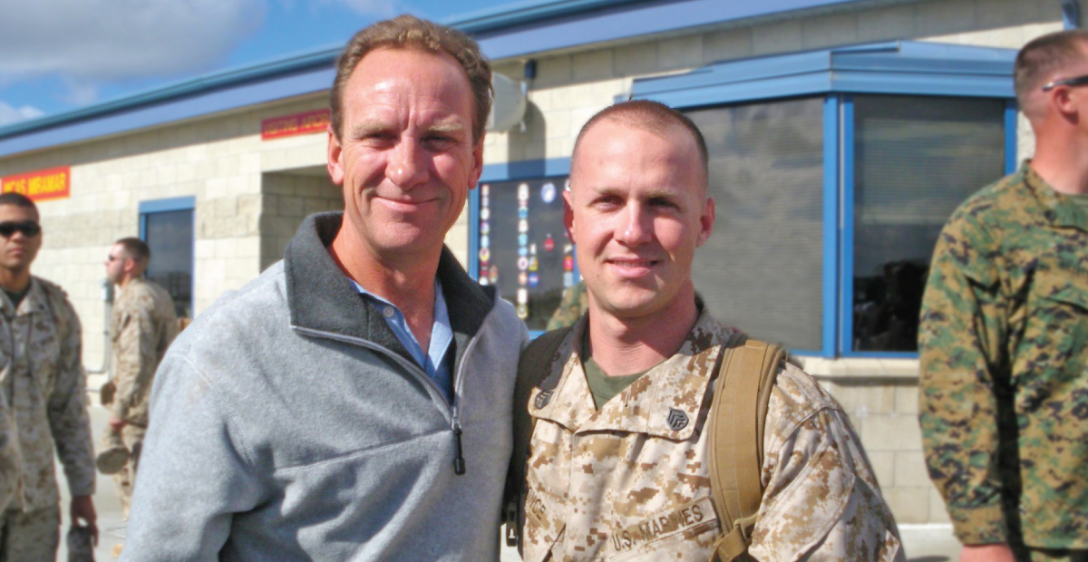 Tim Koonce with his father before his deployment